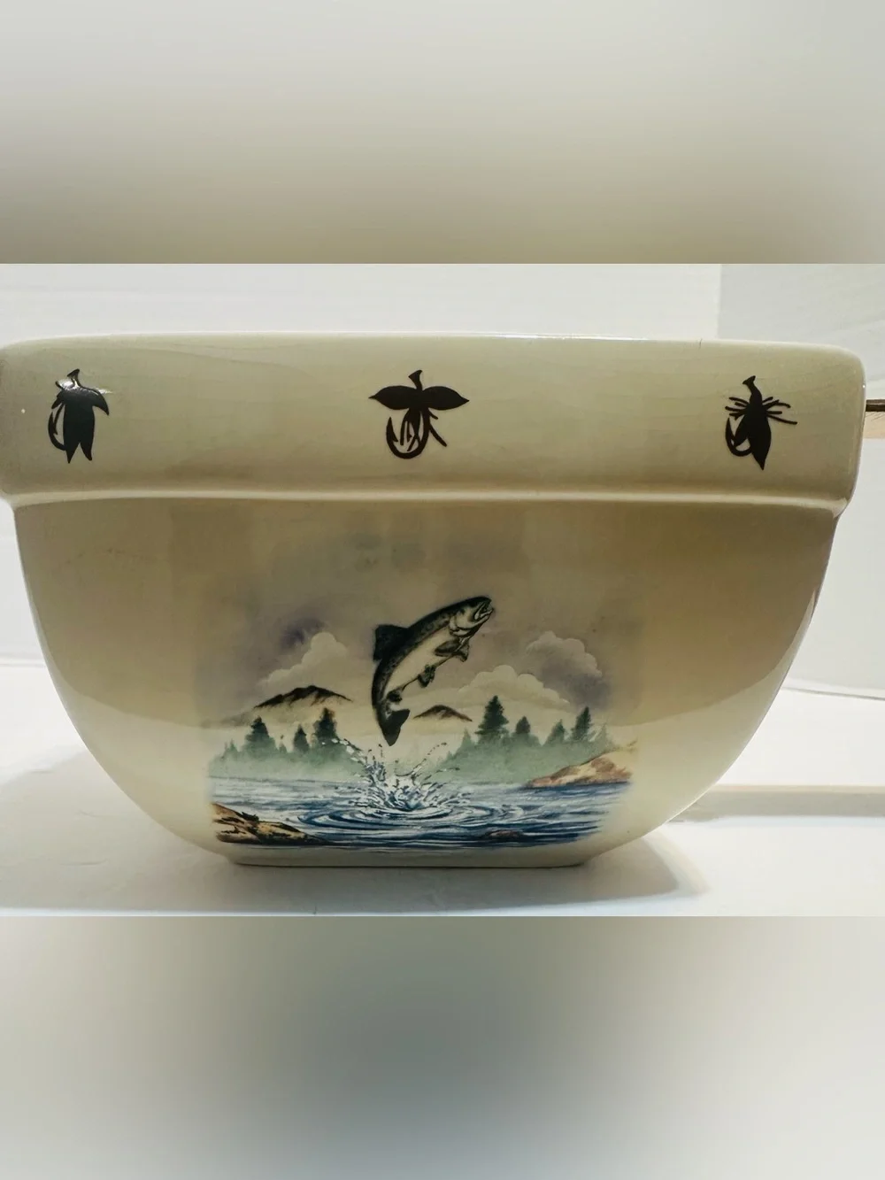Wildlife Square Nesting Bowls Fish Bear Moose Motif Lot of 3 Animals Debco